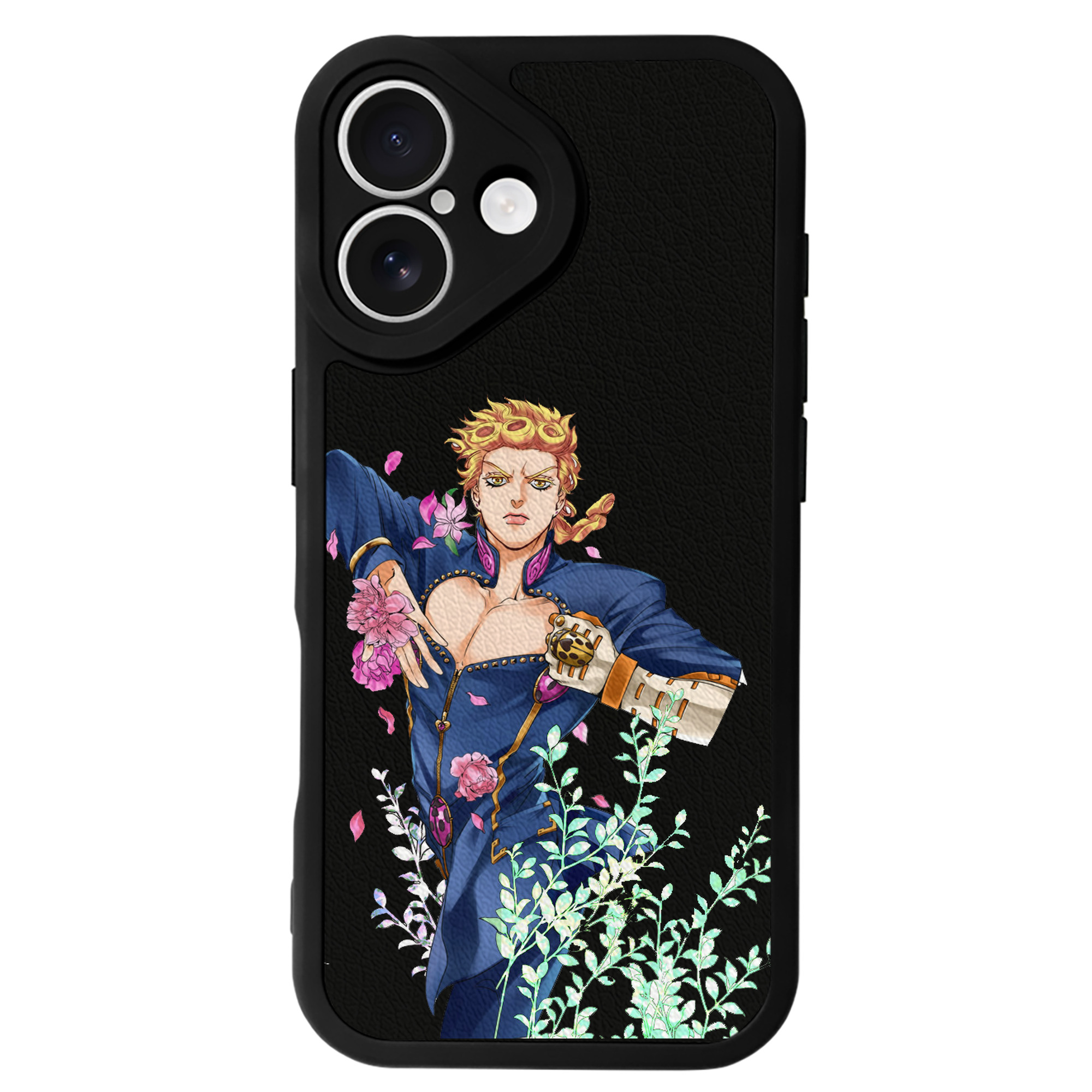 （画像用） ジョジョの奇妙な冒険 ジョルノ?ジョバァーナ JoJo's Bizarre Adventure Giorno Giovanna 【iPhone 16シリーズ対応】シリコンスマホケース（レザー調） 材質：シリコン